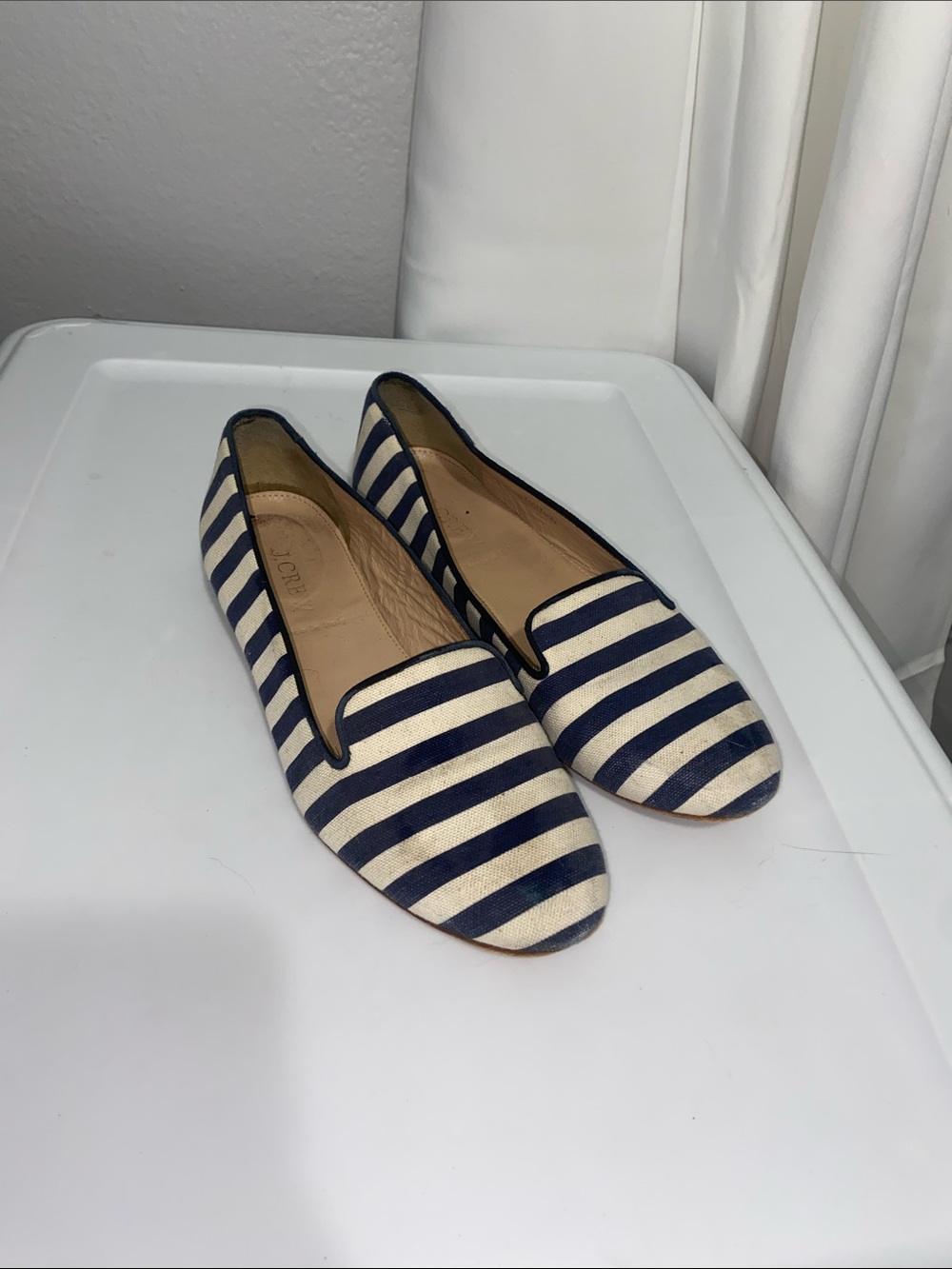 J.Crew striped fabric loafer